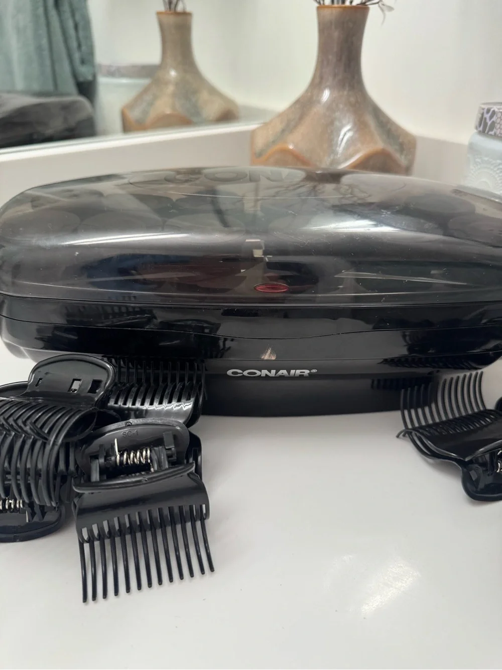 Black Hair Hot Rollers Set with Clips - Conair
